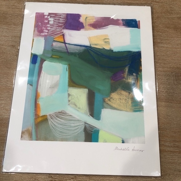 Nwt Anthropologie Michelle Armas Print "Cool", 11 x 14, Blue Motif - Picture 1 of 4